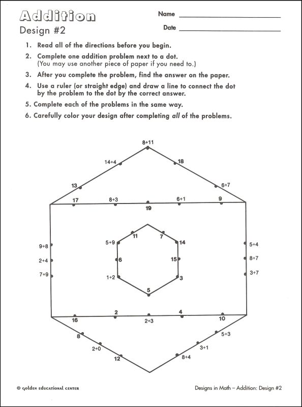 Designs in Math Addition Golden Educational Center 9781565000049