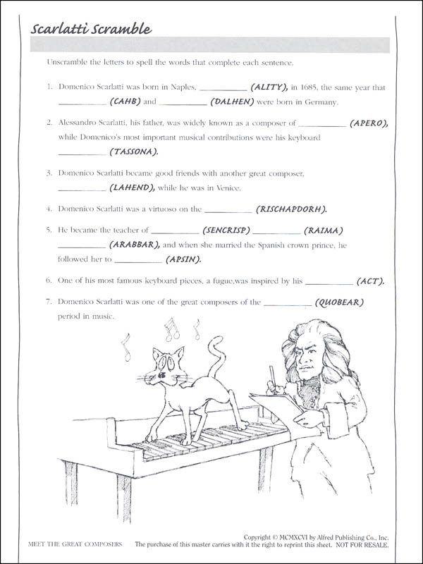 Meet the Great Composers Activity Sheets, Book 1 | Alfred Publishing