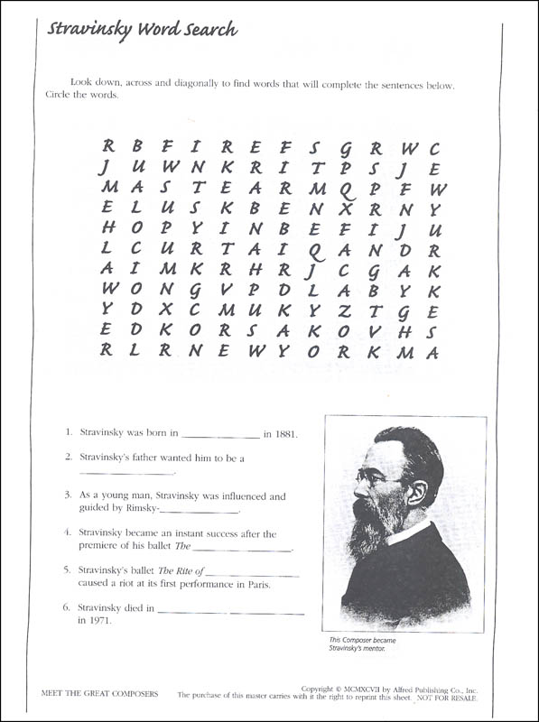 Meet the Great Composers Activity Sheets, Book 2 | Alfred Publishing