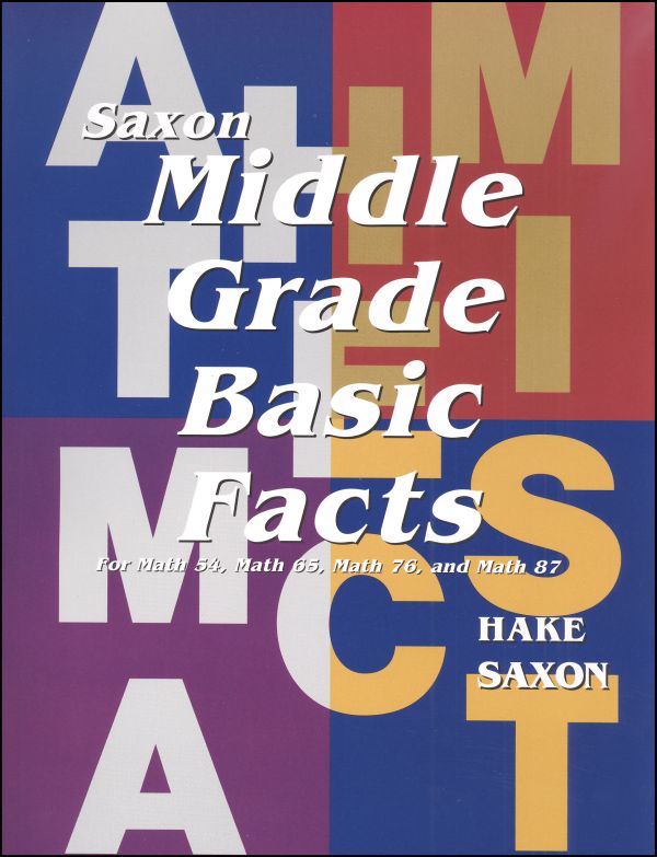 Saxon Middle Grade Basic Fact Cards