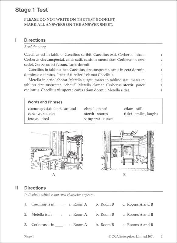 Cambridge Latin Course Unit 1 Stage Tests Cambridge University Press 9780521005050