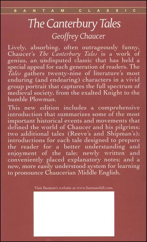 Canterbury Tales in Modern English | Bantam, Doubleday and Dell ...