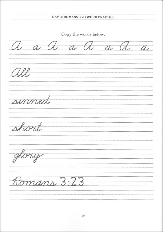 Handwriting Practice from the Bible! Book 2 (Cursive) | Brookdale House ...