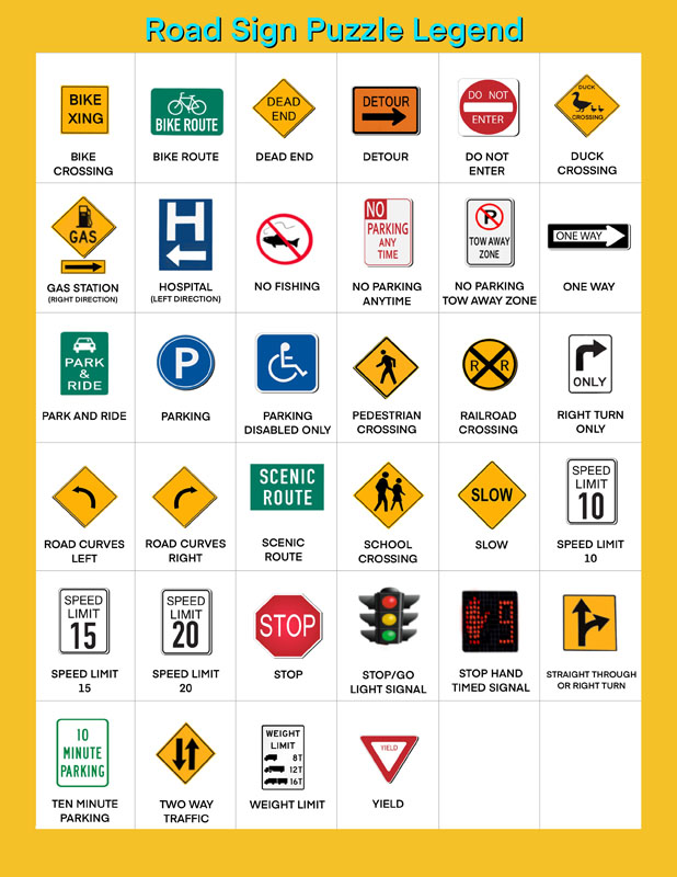 Road Sign Puzzle (64 pieces) | Cognisprings