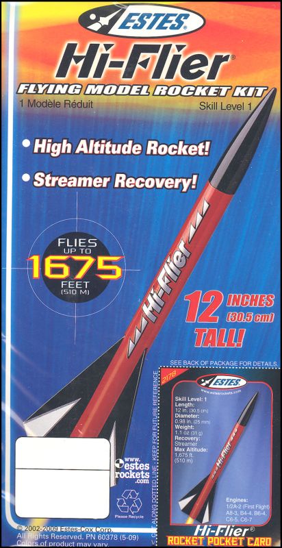 Estes Hi-flier Model Rocket Kit Level 1 Est2178 2178 for sale online 