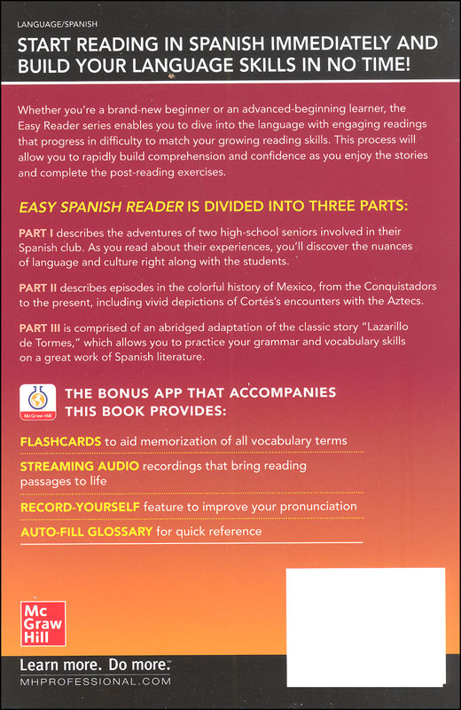 Easy Spanish Reader Premium 4th Edition McGrawHill Trade 9781260463606