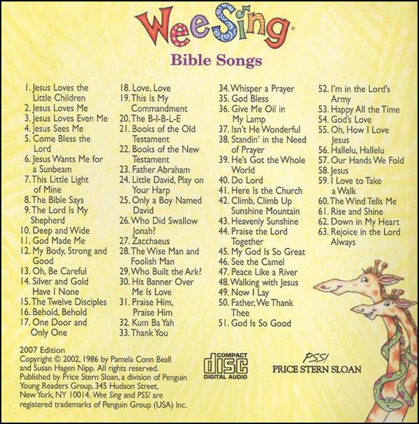 Wee Sing Bible Songs Book Cd Putnam Berkley Publishing Group