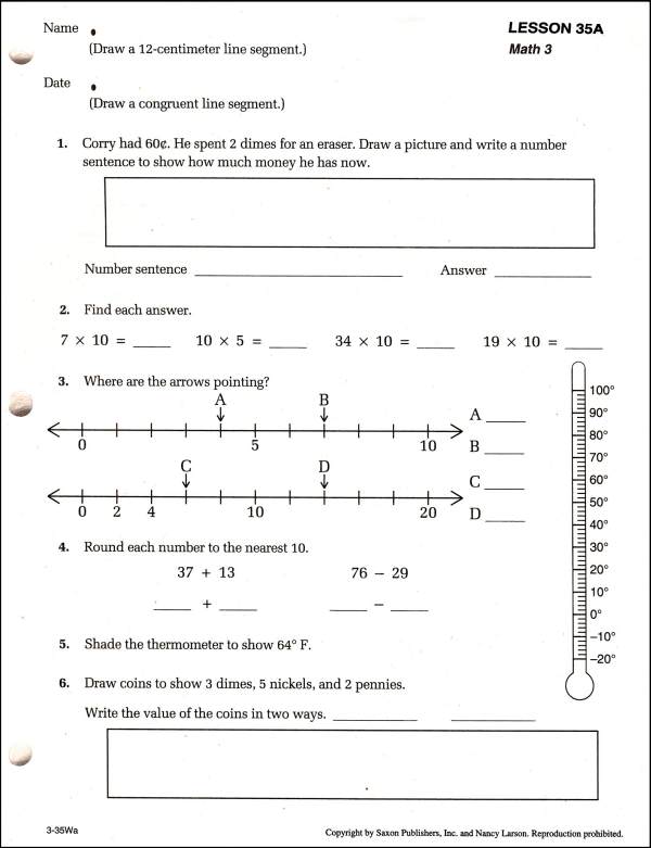 Saxon Math 3 Student Workbooks / Fact Cards | Saxon Publishers |  9780939798834
