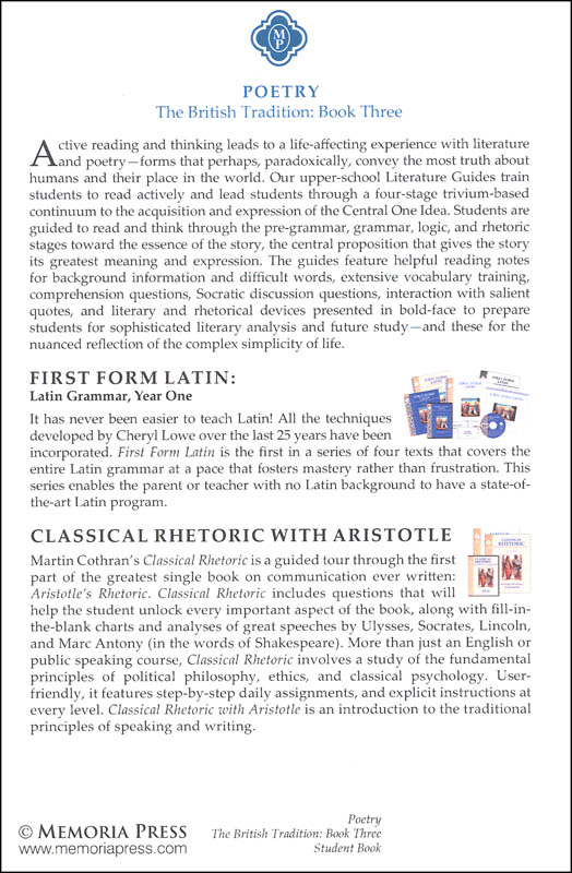 Poetry Book III Romantic to Victorian Age Student Book (2nd Edition