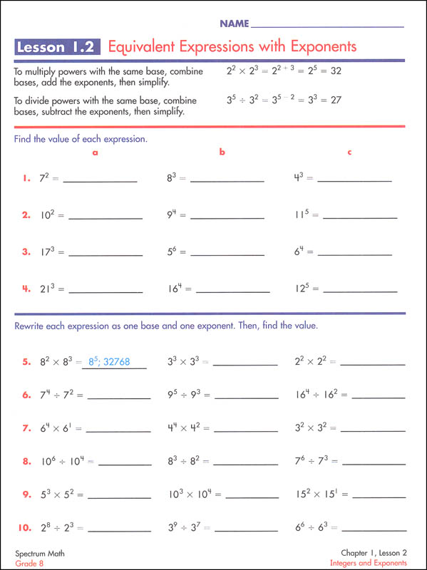 Spectrum Math 2015 Grade 8 Spectrum 9781483808765