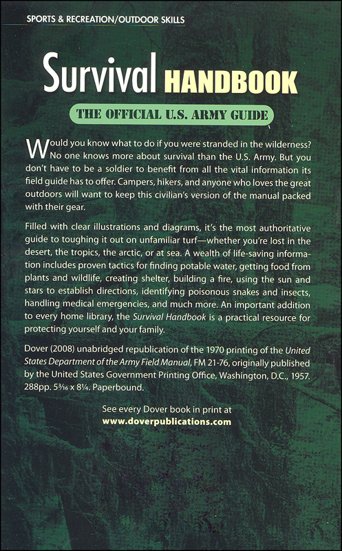 Survival Handbook: Official U.S. Army Guide | Dover Publications ...