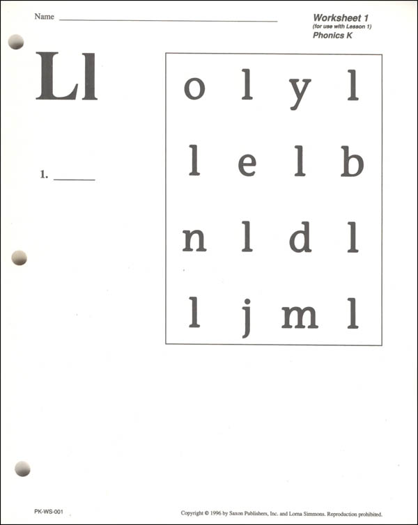 Saxon Phonics Program K Student Only | Saxon Publishers | 9780939798711