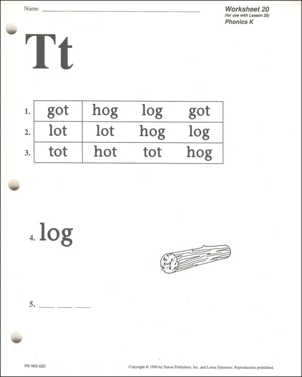 Saxon Phonics Program K Student Only | Saxon Publishers | 9780939798711