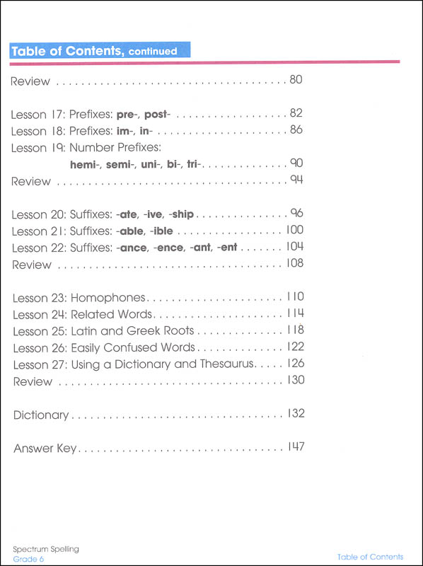 Spectrum Spelling 2015 Grade 6 | Spectrum | 9781483811802