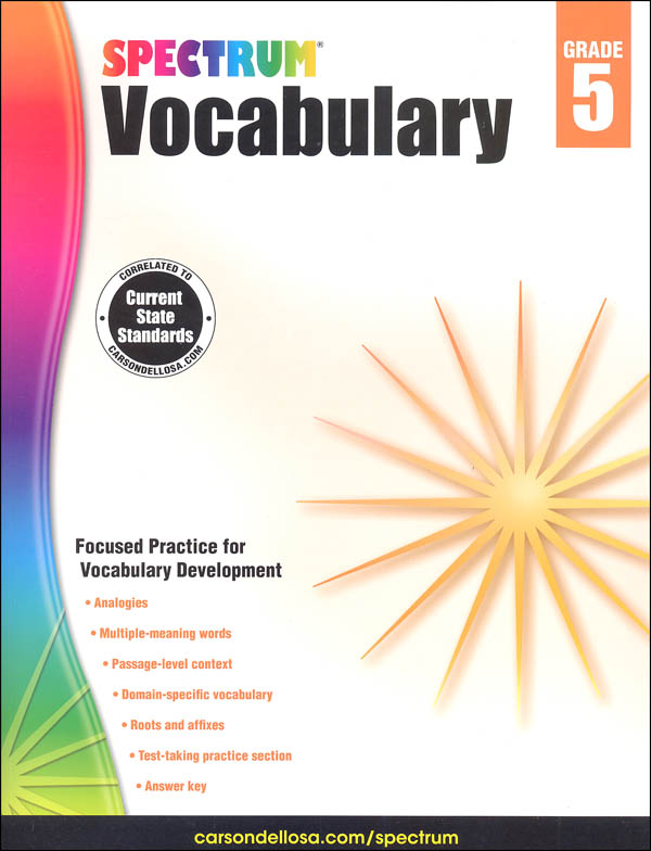 Spectrum Vocabulary 2015 Grade 5