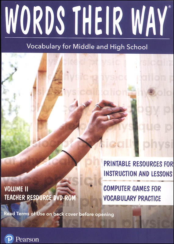 Words Their Way: Vocabulary for Middle & High School 2014 Teacher Resource DVD-ROM Volume II