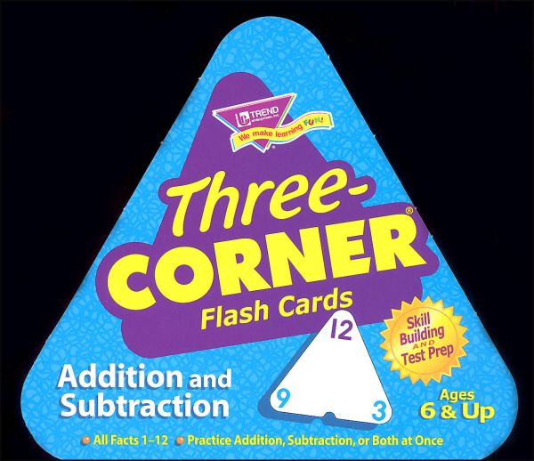 Three Corner Flash Cards: Addition & Subtract