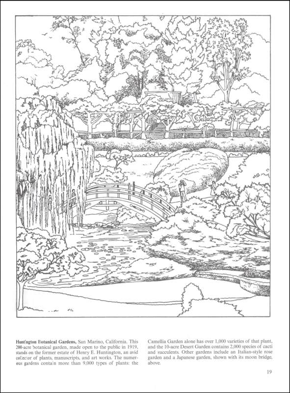 Botanical Gardens Coloring Book Dover Publications 9780486298580