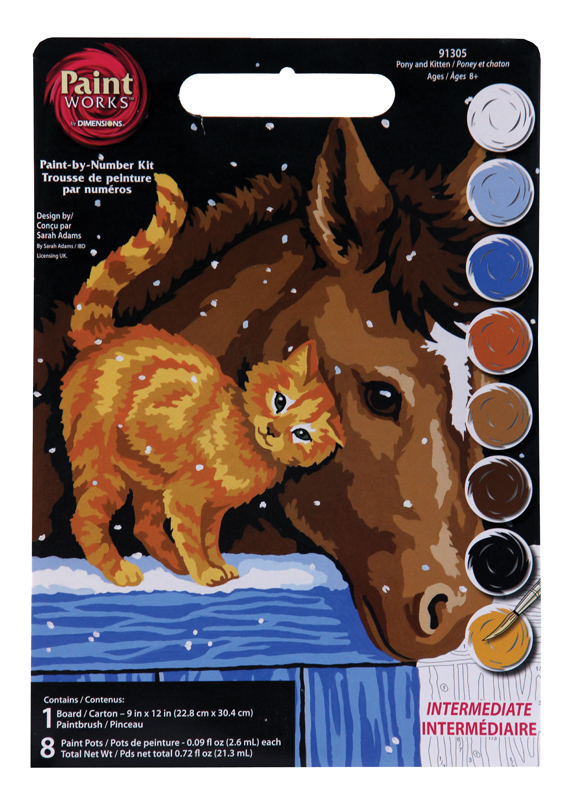 Pony and Kitten Paint-By-Number (Intermediate)