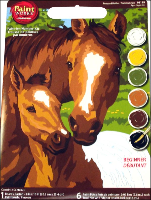 Pony and Mother Paint-By-Number (Beginner)