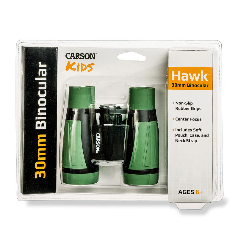 Carson Hawk 30mm Compact and Lightweight Kids Field Binoculars