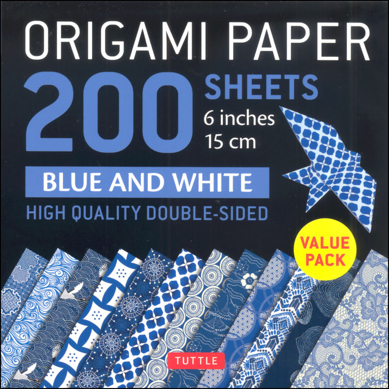 Origami Paper - 200 Sheets Blue and White Pattern 6"