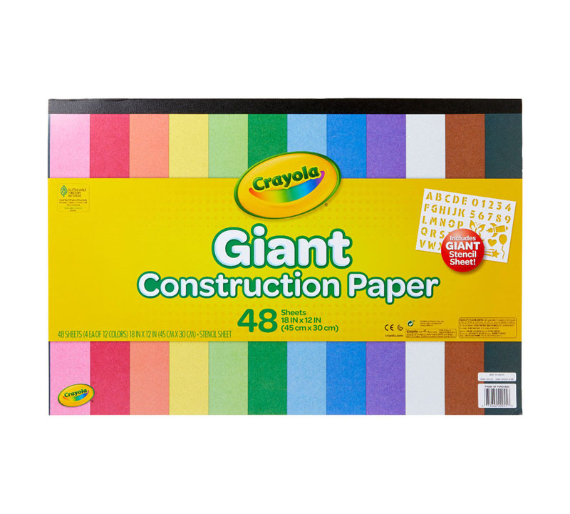 Crayola Project: Giant Construction Paper with Stencils (48 sheets)