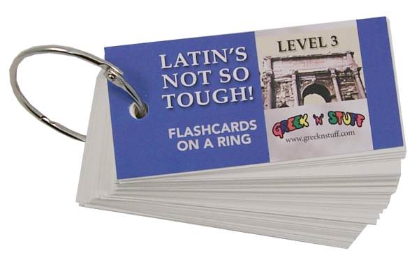 Latin's Not So Tough Flashcards on a Ring Level 3