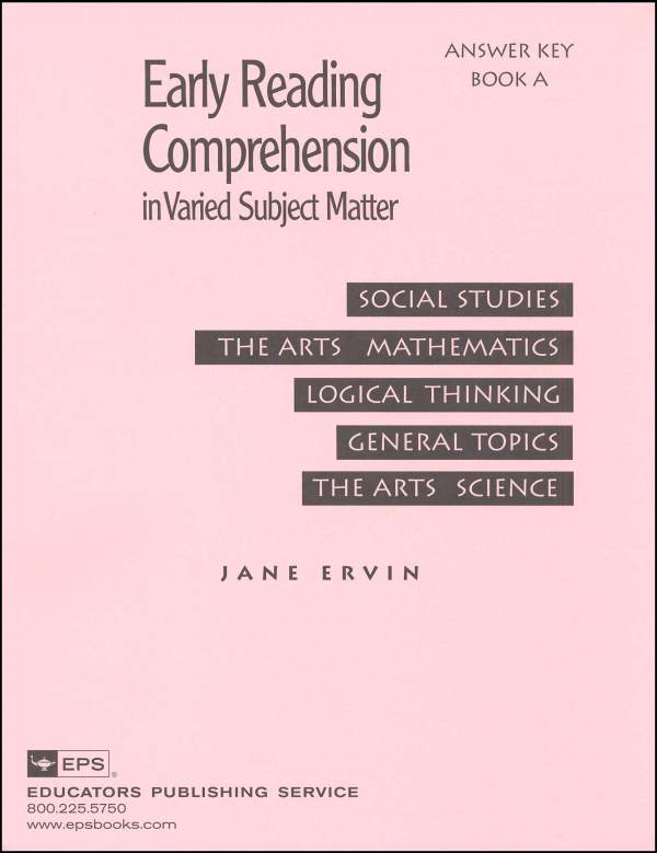 Early Reading Comprehension Book A Teacher Key