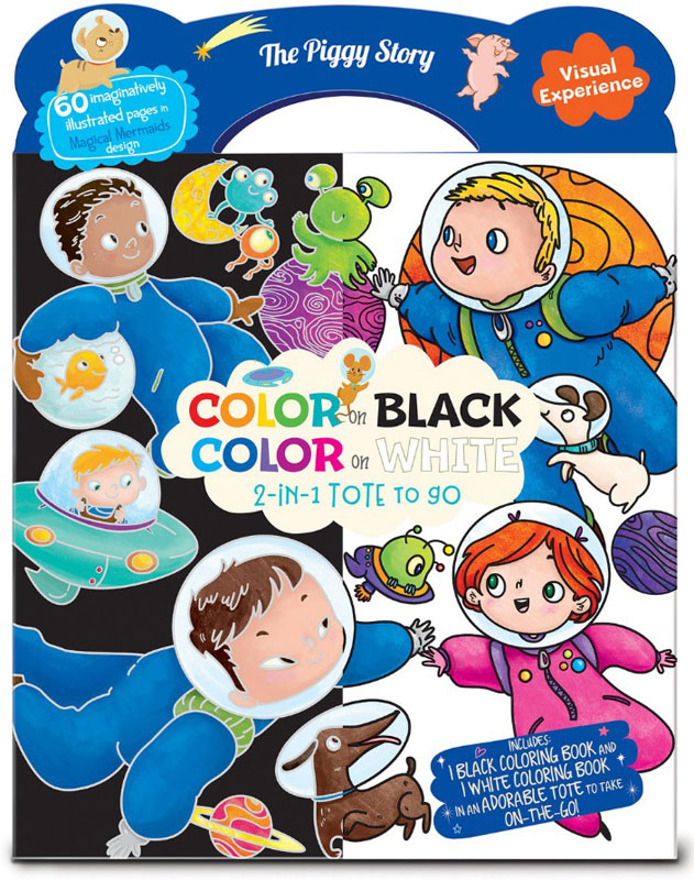 Color on Black, Color on White 2-in-1 Tote - Space Adventure