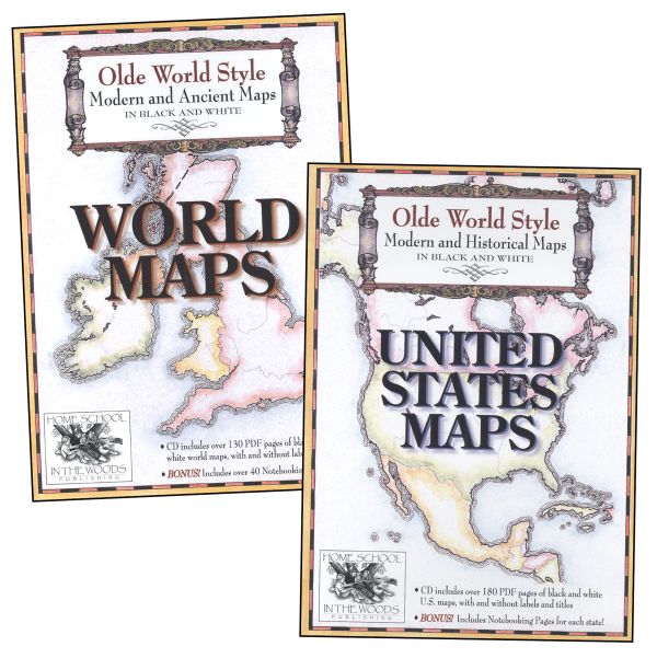 Olde World Style United States & World Maps CD Combo-Pak