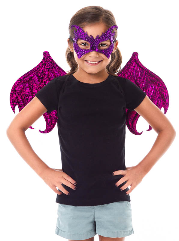 Pink/Purple Dragon Wing & Mask Set