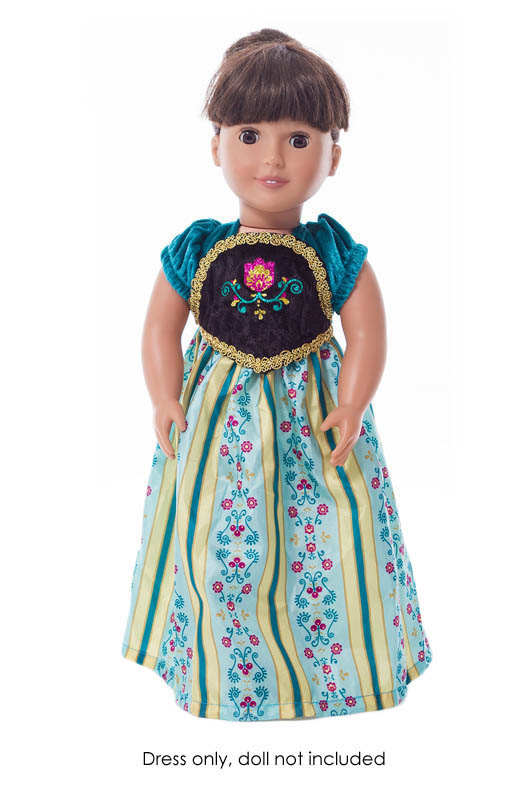 Scandinavian Princess Coronation Doll Dress