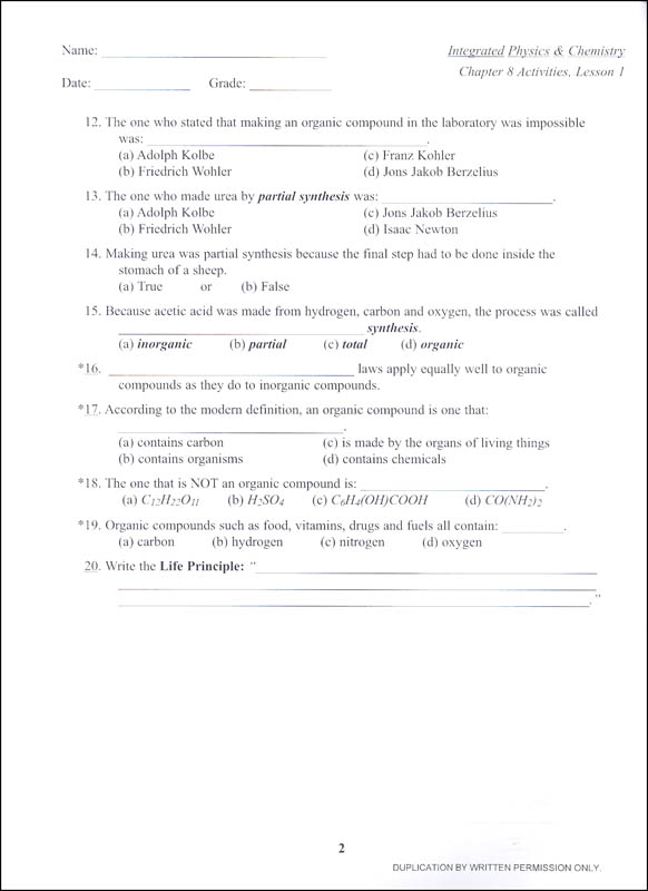 Integrated Physics And Chemistry Chapter 8 Activities | Paradigm ...