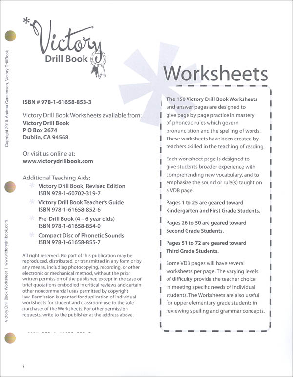 Victory Drill Book Worksheets