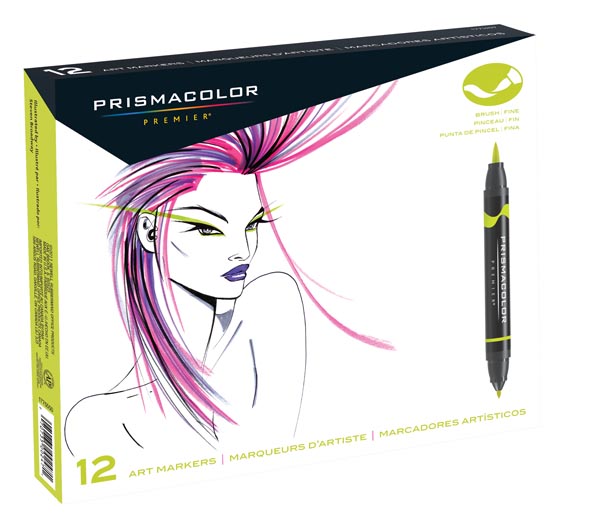 Prismacolor Art Markers (brush tip/fine tip) 12 count