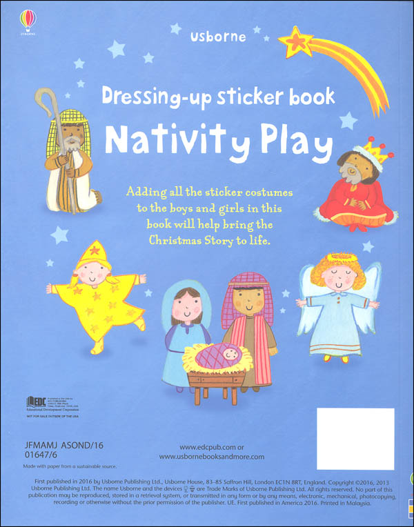 DressingUp Sticker Book Nativity Play EDC / Usborne 9780794539177