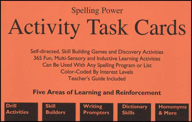 Spelling Power Activity Task Cards
