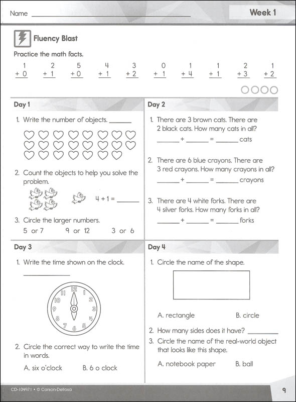 Math 4 Today - Grade 1 