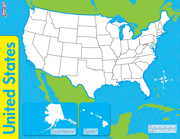 U.S. Wipe-Off Map 17" x 22"