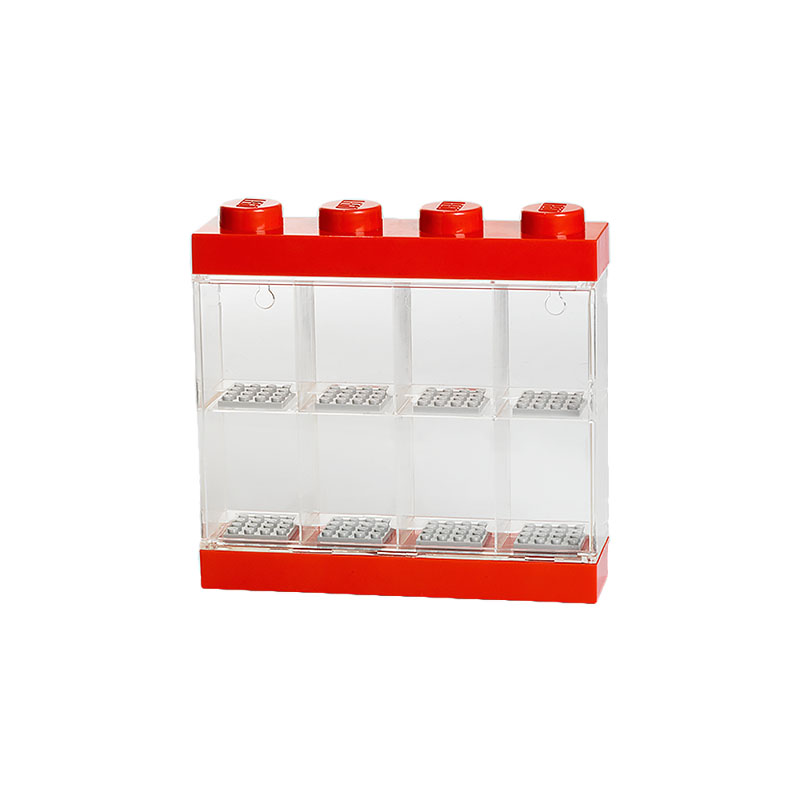 LEGO Minifigure Display Case Bright Red (For 8 Minifigures)