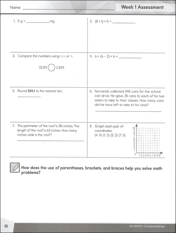 Math 4 Today - Grade 5 | Carson-Dellosa | 9781483841649