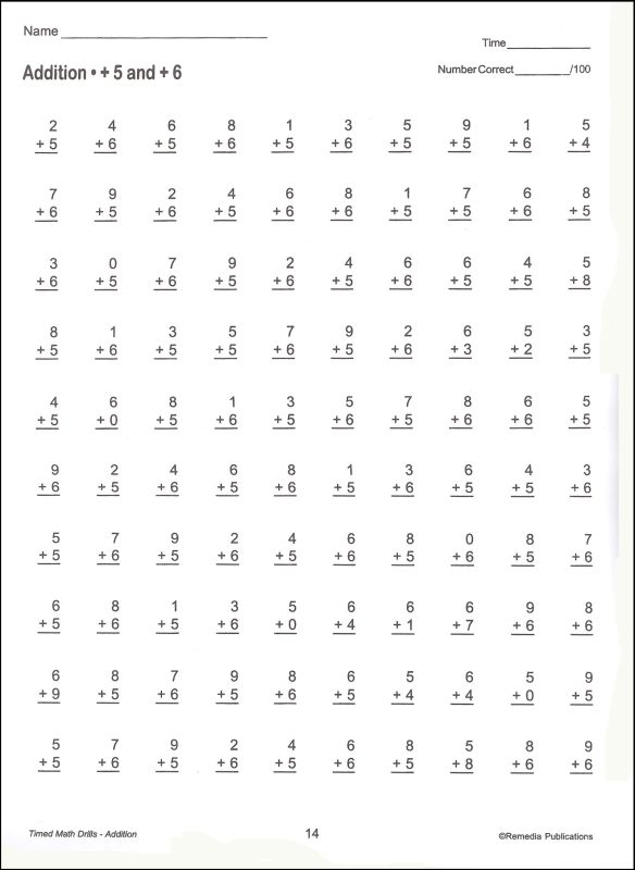  One Minute Math Drills