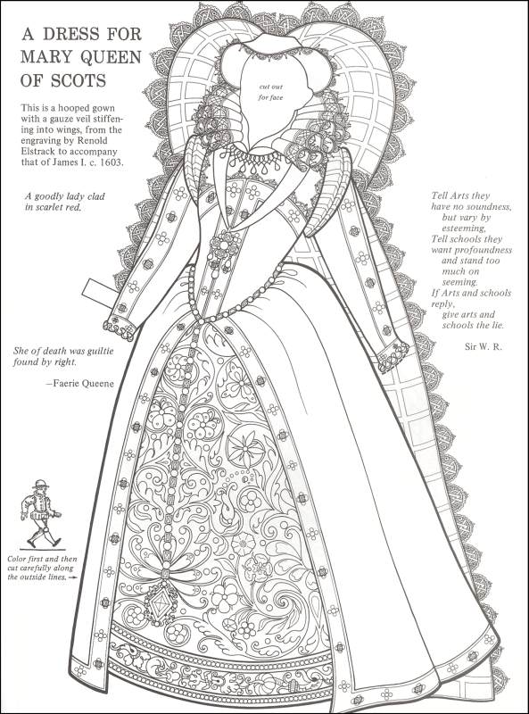 Queen Elizabeth I Paper Dolls To Color Bellerophon Books 9780883880135