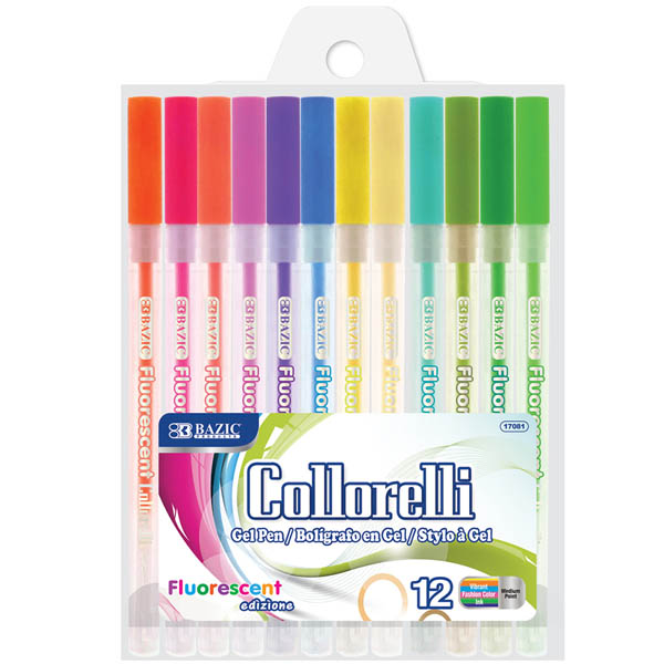 Collorelli Fluorescent Color Gel Pens - 12 count