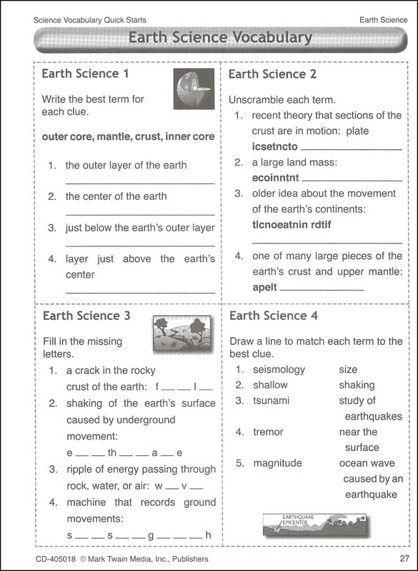 Science Vocabulary Quick Starts (science Quick Starts) 