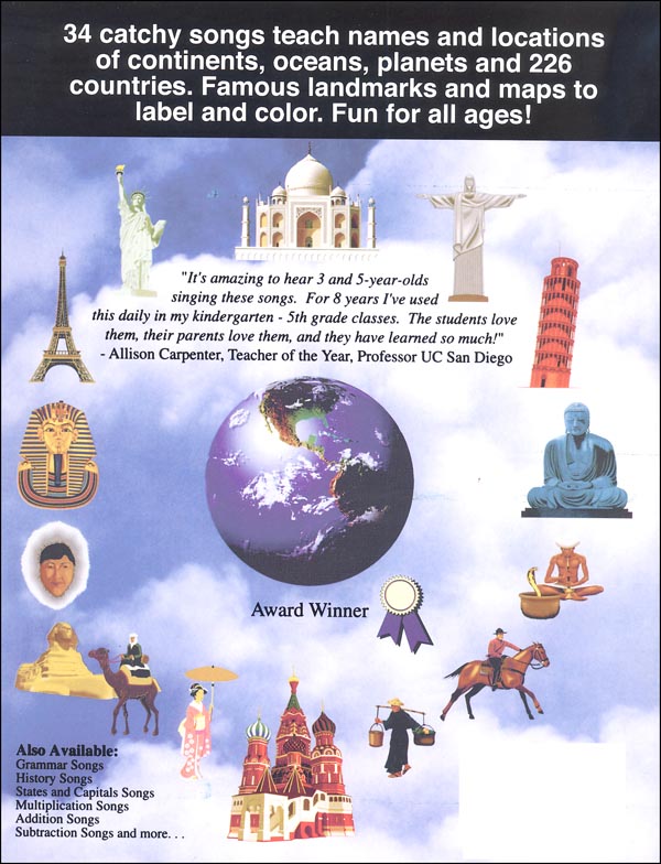 Geography Songs Kit w/ CD Audio Memory Publishing 9781883028138