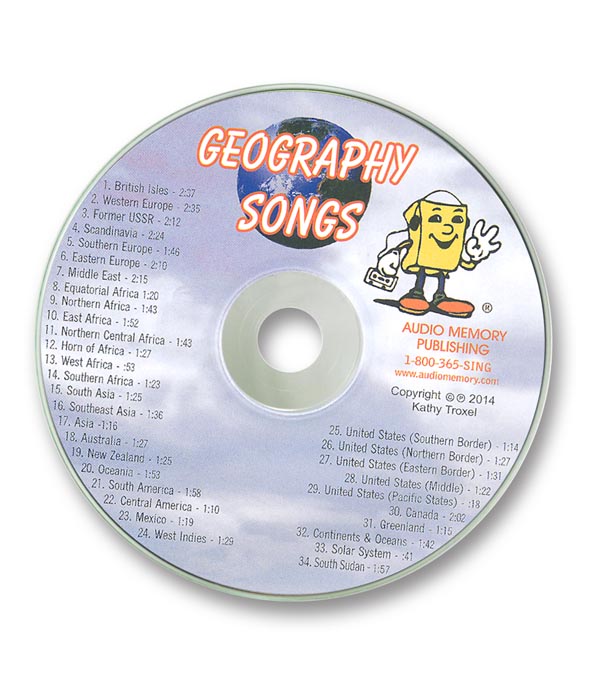 Geography Songs Kit w/ CD Audio Memory Publishing 9781883028138