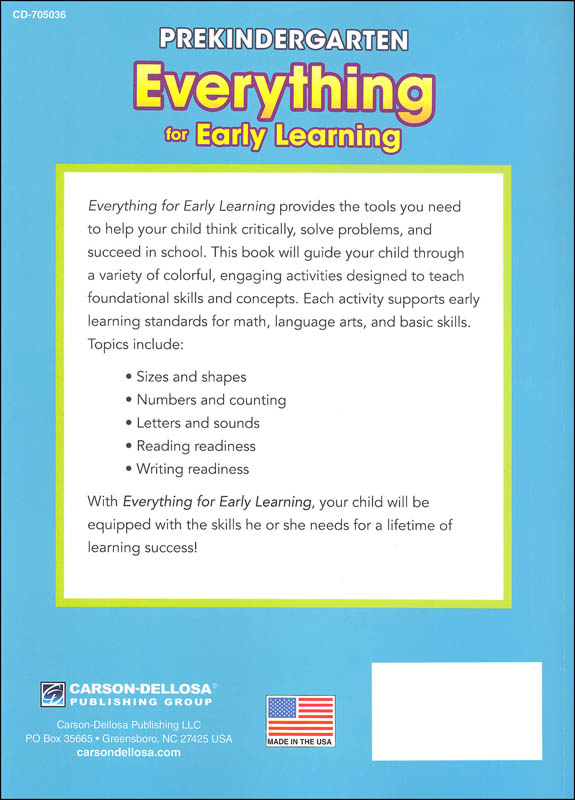 Everything For Early Learning - Prekindergarten (2018 Edition ...