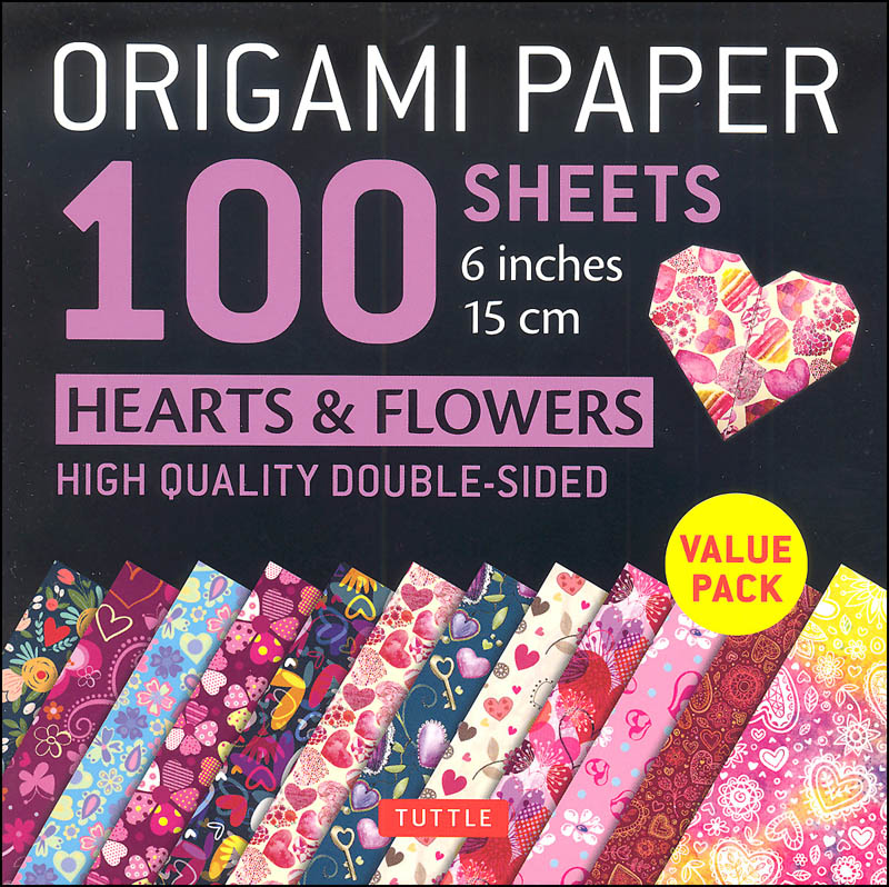 Origami Paper 100 Sheets Hearts & Flowers 6"